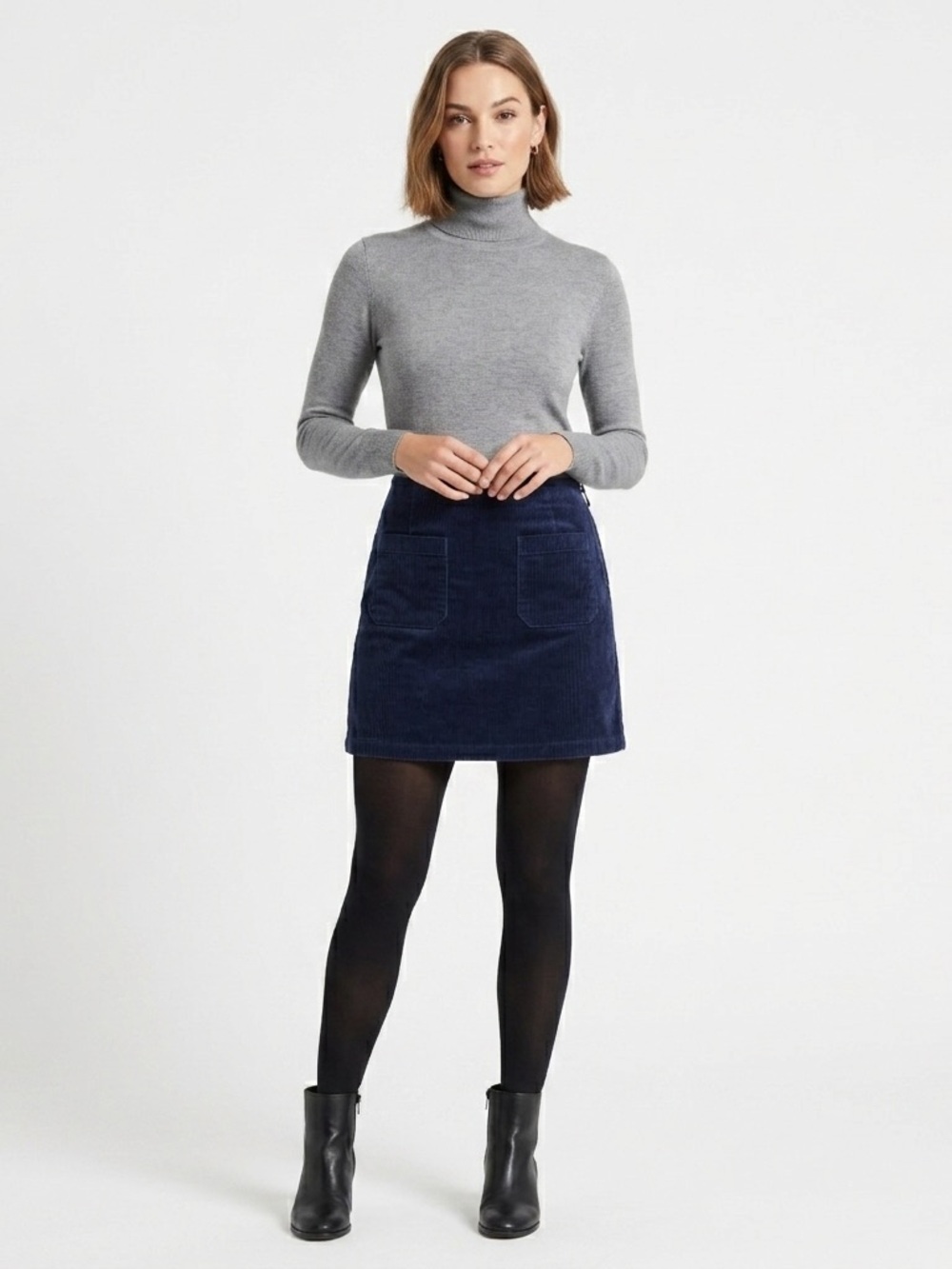 ROLLAS Andie Blue Corduroy Miniskirt M US 6 AU 10 Fall Utility A-Line Skirt Chic